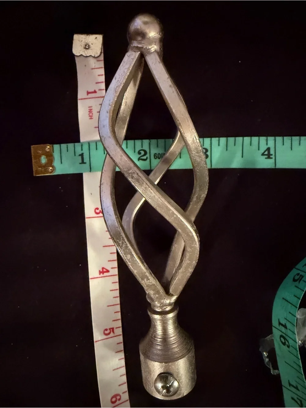 2 Metallic Silver Twisted Cage Curtain Finials (Pair)